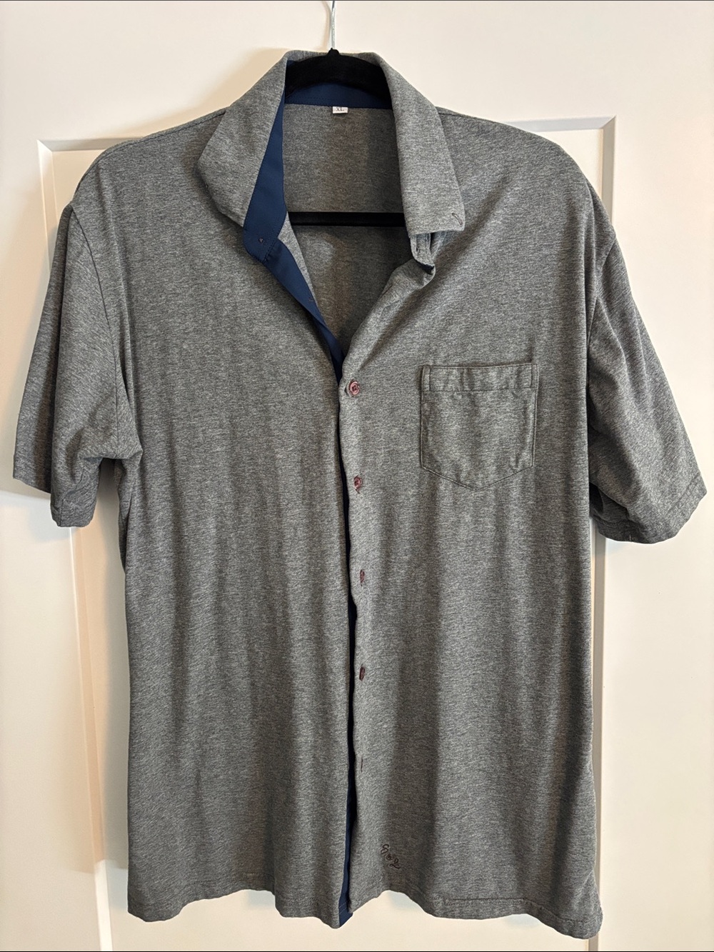 State & Liberty Men's Grey Short-Sleeve Casual Button-Down Shirt